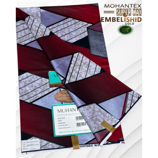 Tissu Super Wax  Embelishid Gold