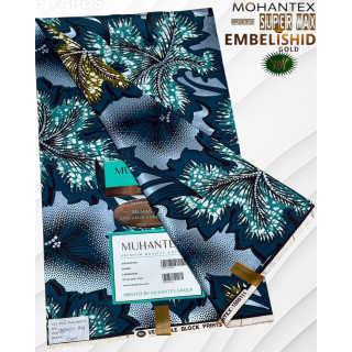 Tissu Super Wax  Embelishid Gold